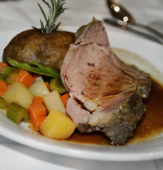 Image showing Meat With Potato And Vegetables