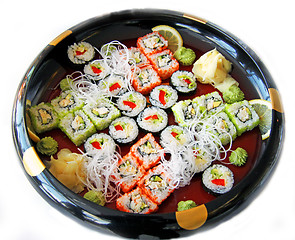 Image showing Photo of a rolled and sushi