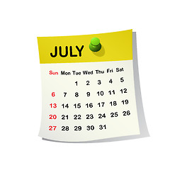 Image showing 2014 calendar for July.