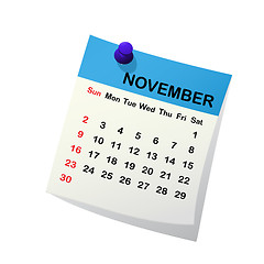 Image showing 2014 calendar for November.