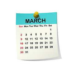 Image showing 2014 calendar for March.