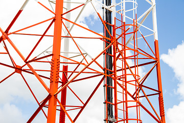 Image showing Mobile tower communication antennas close up