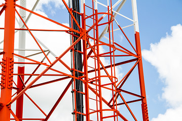 Image showing Mobile tower communication antennas close up