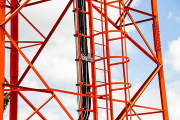 Image showing Mobile tower communication antennas close up