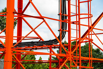 Image showing Mobile tower communication antennas close up