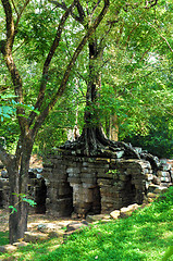 Image showing Angkorian stone bridge