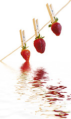 Image showing strawberrys reflection white