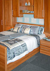 Image showing Wooden bedroom