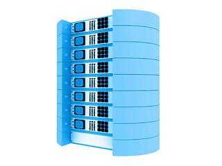 Image showing Blue 3d servers
