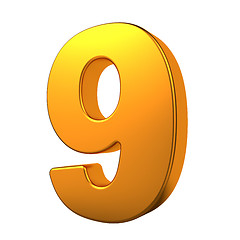 Image showing Gold 3D Number.