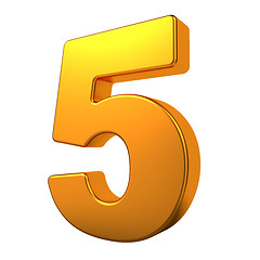 Image showing Gold 3D Number.