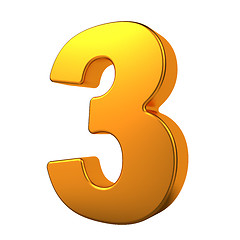 Image showing Gold 3D Number.