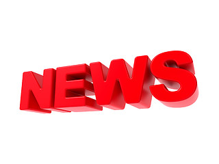 Image showing News - Red 3D Text.