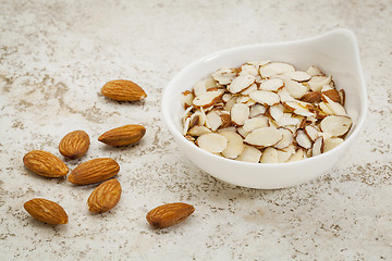 Image showing sliced raw almonds