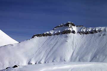 Image showing Off-piste slope with traces of avalanches