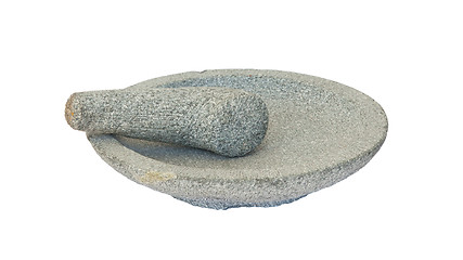 Image showing Stone mortar on white background