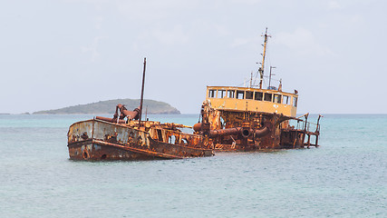 Image showing Unidentified sunken vessel