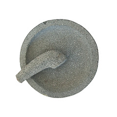 Image showing Stone mortar on white background