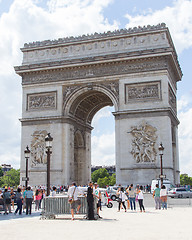 Image showing PARIS - JULY 28: Arc de triomphe on July 28, 2013 in Place du Ca
