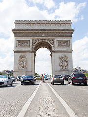 Image showing PARIS - JULY 28: Arc de triomphe on July 28, 2013 in Place du Ca