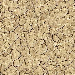 Image showing Cracked Brown Soil. Seamless Texture.