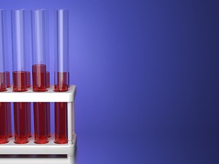 Image showing Test Tubes on Blue Background.