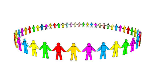 Image showing multicolored 3d people in a circle.