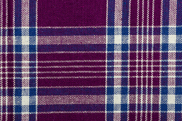 Image showing Blue, purple and white plaid textile