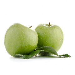 Image showing Two fresh green apples