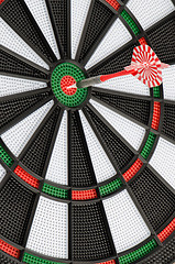 Image showing Dart board with dart