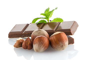 Image showing Chocolate Bar with hazelnuts