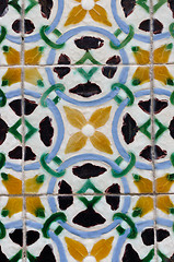 Image showing Traditional Portuguese glazed tiles