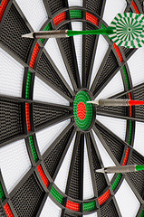 Image showing Dart board with darts