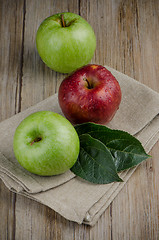 Image showing Apples in a napkin