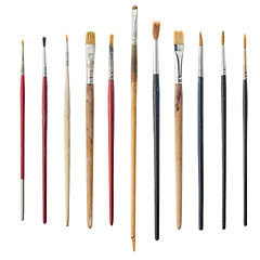 Image showing Used art brushes 