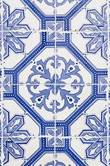 Image showing Traditional Portuguese glazed tiles