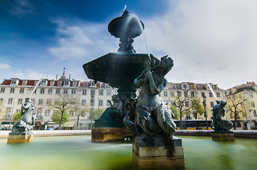 Image showing Baroque fountain on rossio square