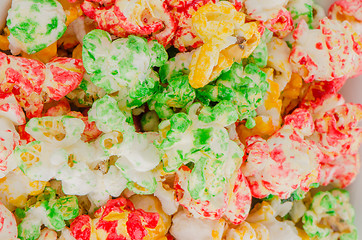 Image showing Popped  color kernels of pop corn snack