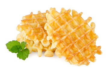 Image showing Pile of sweet waffles