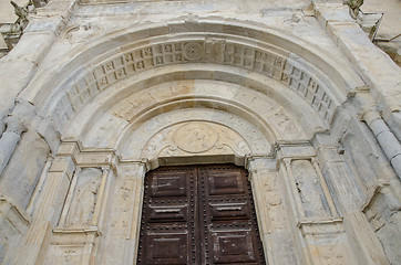Image showing Old church entrance door