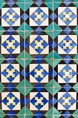 Image showing Traditional Portuguese glazed tiles