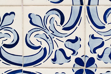 Image showing Traditional Portuguese glazed tiles