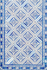 Image showing Traditional Portuguese glazed tiles