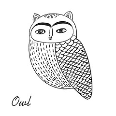 Image showing Cute hand drawn owl bird illustration