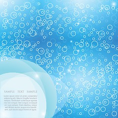 Image showing Blue water with bubbles background.
