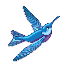 Image showing Blue hummingbird, vector illustration