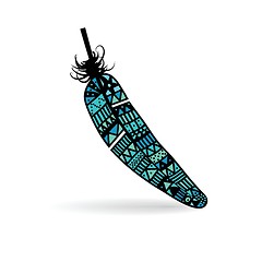 Image showing Aztec feather vector illustration of hand drawn.
