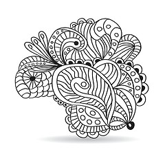 Image showing Black and white hand drawn ornament.