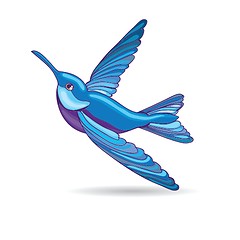 Image showing Blue hummingbird, vector illustration