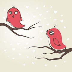 Image showing Birds in love. Vector illustration.